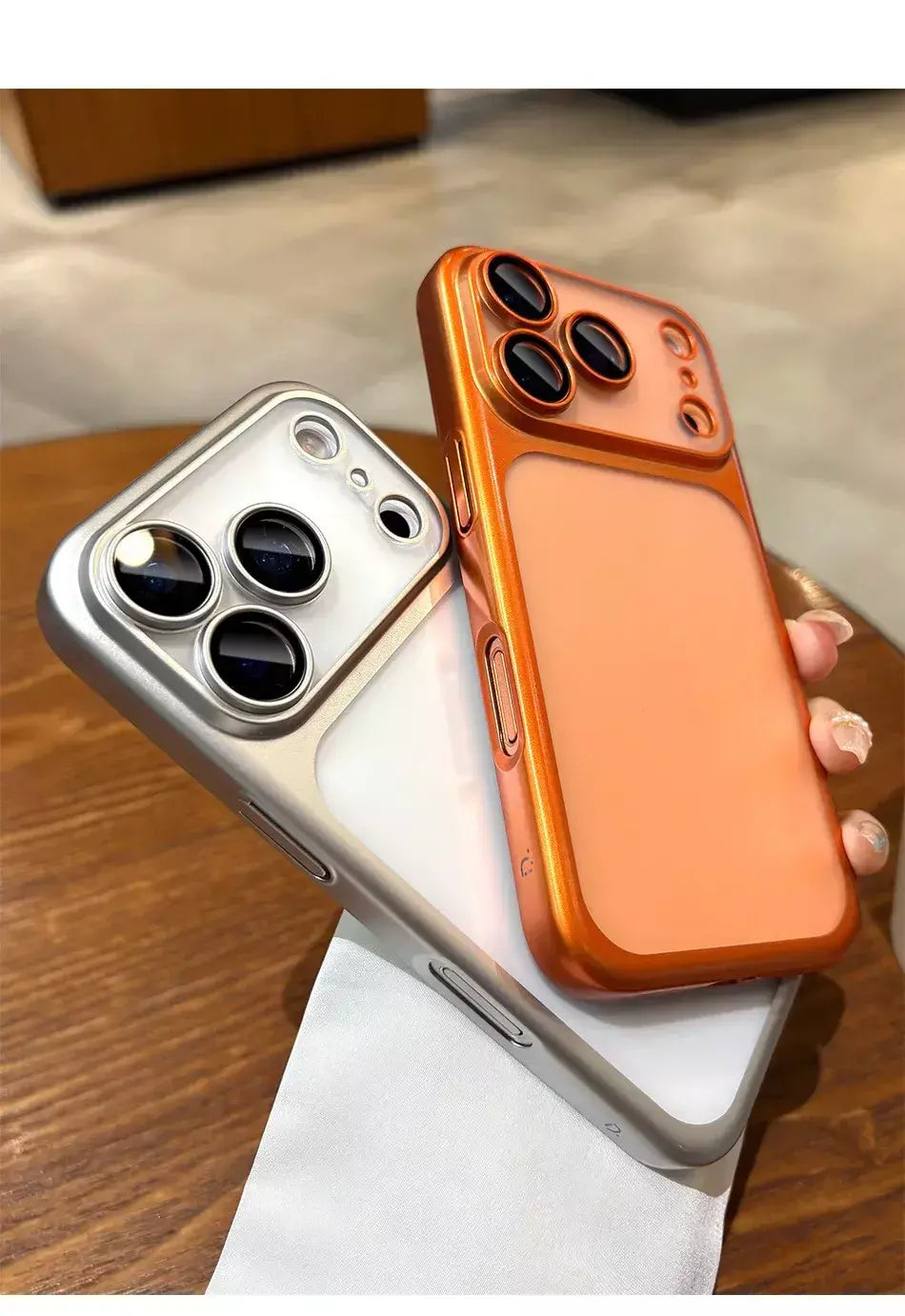 Mais recente laranja ultra fino fosco caso de telefone para iphone 17 pro max 17pro 17 com lente filme proteção à prova de choque duro pc capa
