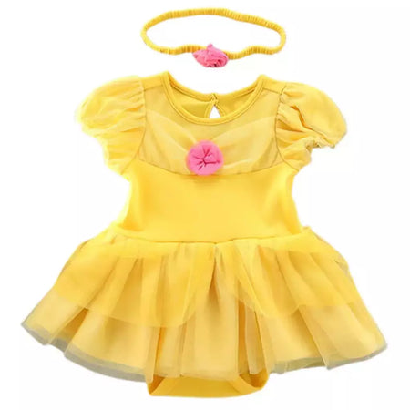 Baby Romper TUTU Vestido Com Headband Infantil Baby Princess Girl Roupas Tamanho 3-18M Cute Design Baby Dress Party Trajes