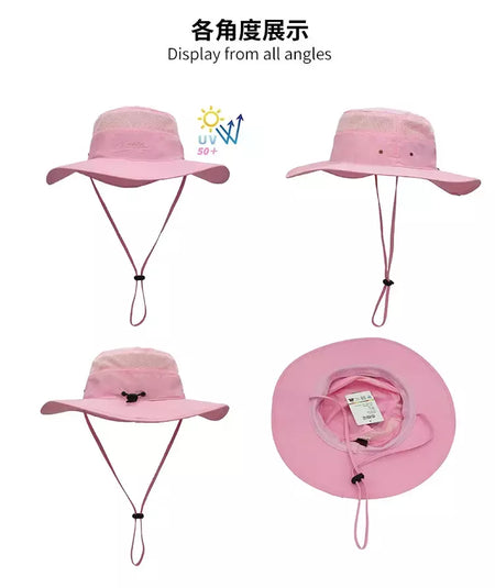 Chapéu de balde para homens e mulheres, protetor solar de pescador, Chapéu Panamá Sol, Rede Respirável de Pesca, Chapéu Grande de Secagem Rápida, Chapéu Caminhada