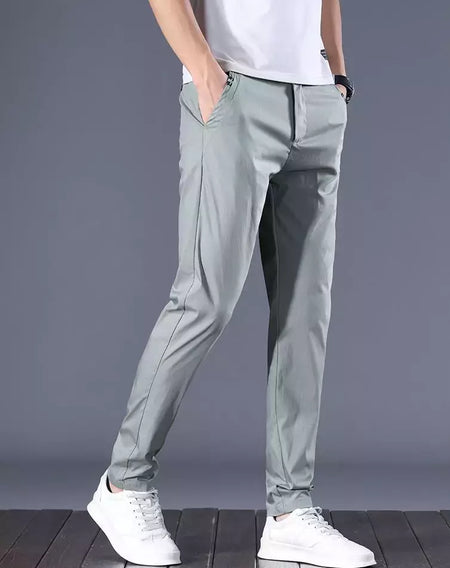 Calça reta masculina de alfaiataria social, calça masculina de algodão, para cima fina e casual, calça empresarial chinesa, clássica, para cima, verão