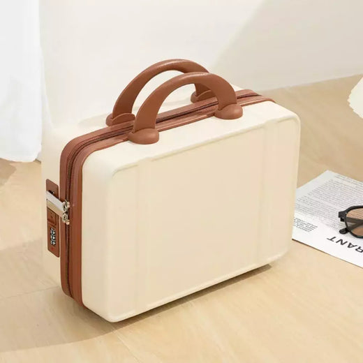Mão estilo japonês com alça na bagagem, cosméticos para maquiagem, bolsa organizadora de viagem com protetores metálicos 14";;VERDADEIRO;;"Black