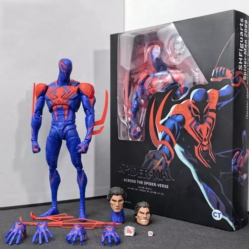 Ct brinquedos homem aranha mafex 185 clássico traje anime figura ver milhas morales 2099 homem-aranha figura de ação estatueta brinquedos crianças presente