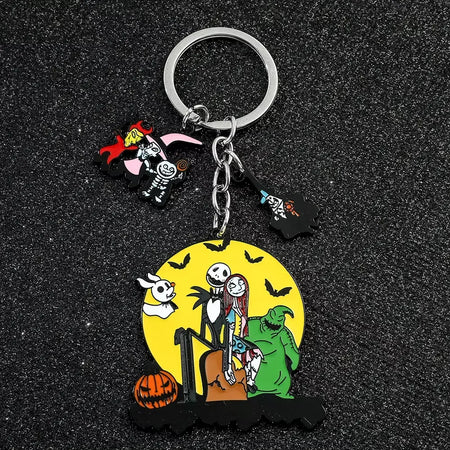 O pesadelo antes do natal chaveiro sally jack skellington halloween chaveiros porta-chaves do carro para casal jóias presentes