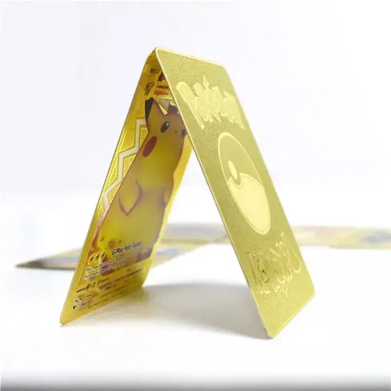 Pokemon English Metal Card Anime Pikachu Charizard Mewtwo Arceus Frog Flower Vmax GX Letters Game Collection Card Kids Toy Gifts