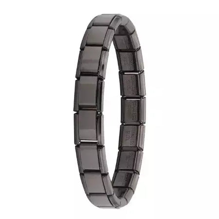 Moda praça itália pulseiras de aço inoxidável para mulheres homens hiphop metal italiano módulos stretchable presente festa aniversário jóias