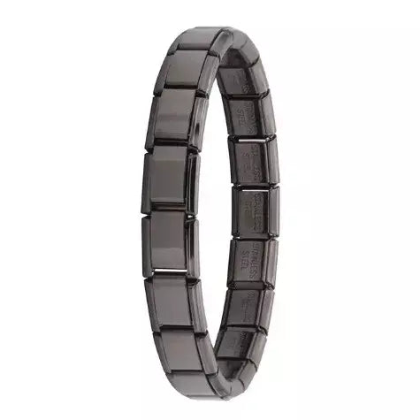 Moda praça itália pulseiras de aço inoxidável para mulheres homens hiphop metal italiano módulos stretchable presente festa aniversário jóias