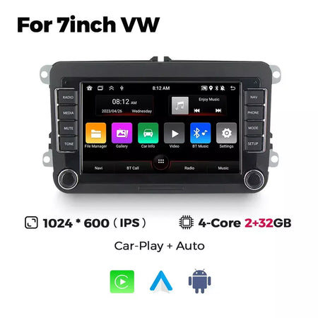 Android 13 sem fio carplay auto carro multimídia player tela ips gps wifi 7/8/9 ''rádio do carro para vw passat golf polo jetta skoda