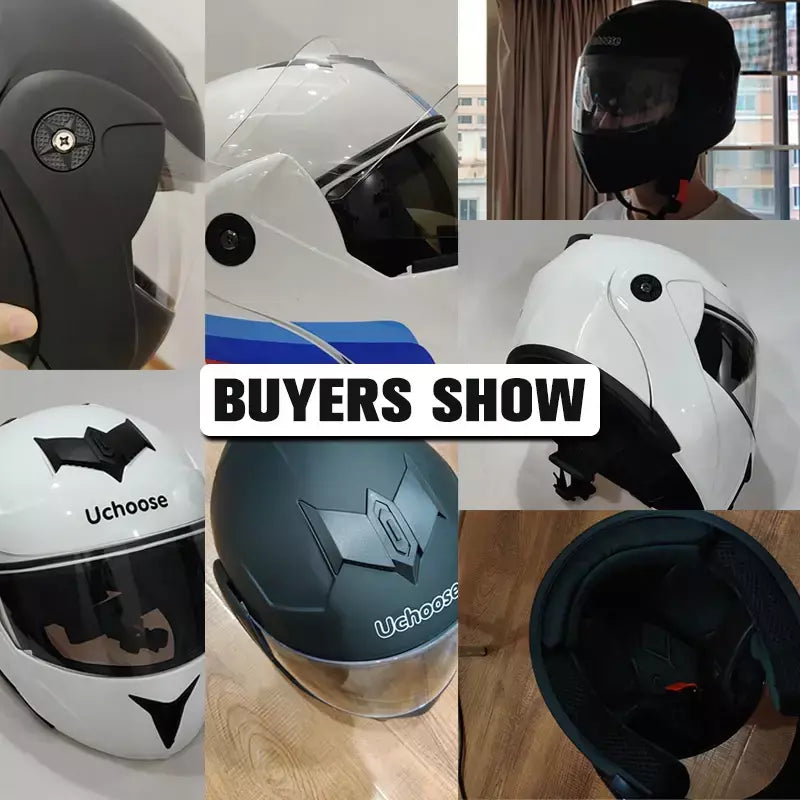 Unisex Capacete com viseira, lente dupla, seção transversal, segurança, modular, flip, capacete, certificação DOT, Uchoose