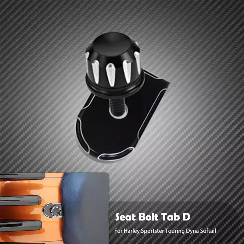 Universal motocicleta traseiro fender assento parafuso porca guia kit de montagem botão capa para harley dyna sportster xl touring flhr softail