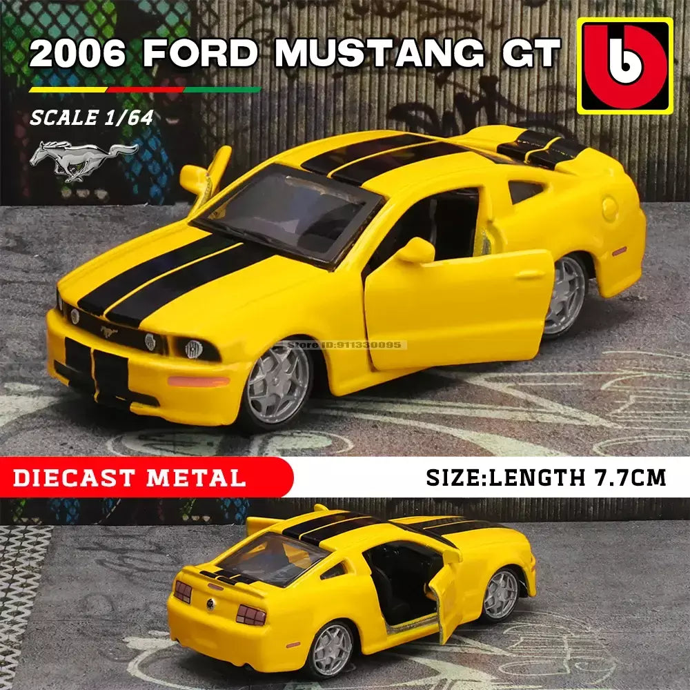 Bburago 1:64 ônibus volkswagen porsche ford mustang audi bmw liga carro de luxo fundição modelo de carro brinquedo coleção presente