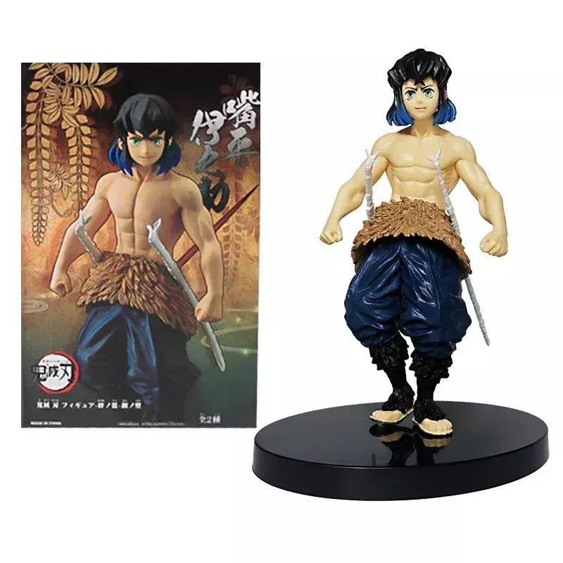 Anime figura demônio slayer figuras kimetsu não yaiba boneca tanjiro nezuko zenitsu estatueta inosuke guerreiro figura de ação modelo brinquedos