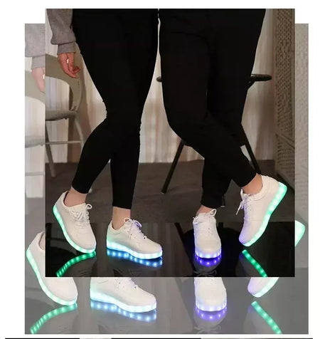 Maogu 2024 adulto unissex das mulheres dos homens criança tênis luminosos brilhante carga usb meninos led colorido light-up sapatos meninas calçados