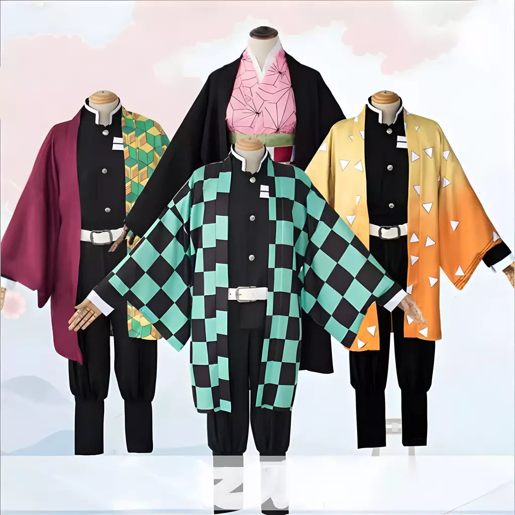 Cosplay traje demônio slayer cosplay tanjiro nezuko cosplay crianças shinobu traje anime dos desenhos animados traje de halloween presentes de natal