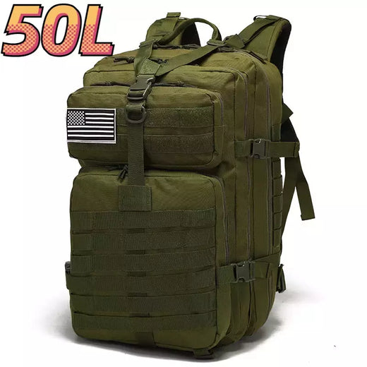 Impermeável Trekking Fishing Hunting Bag, Mochilas ao ar livre, Tactical Sports, Camping, Caminhadas Mochila resistente, 25L, 50L