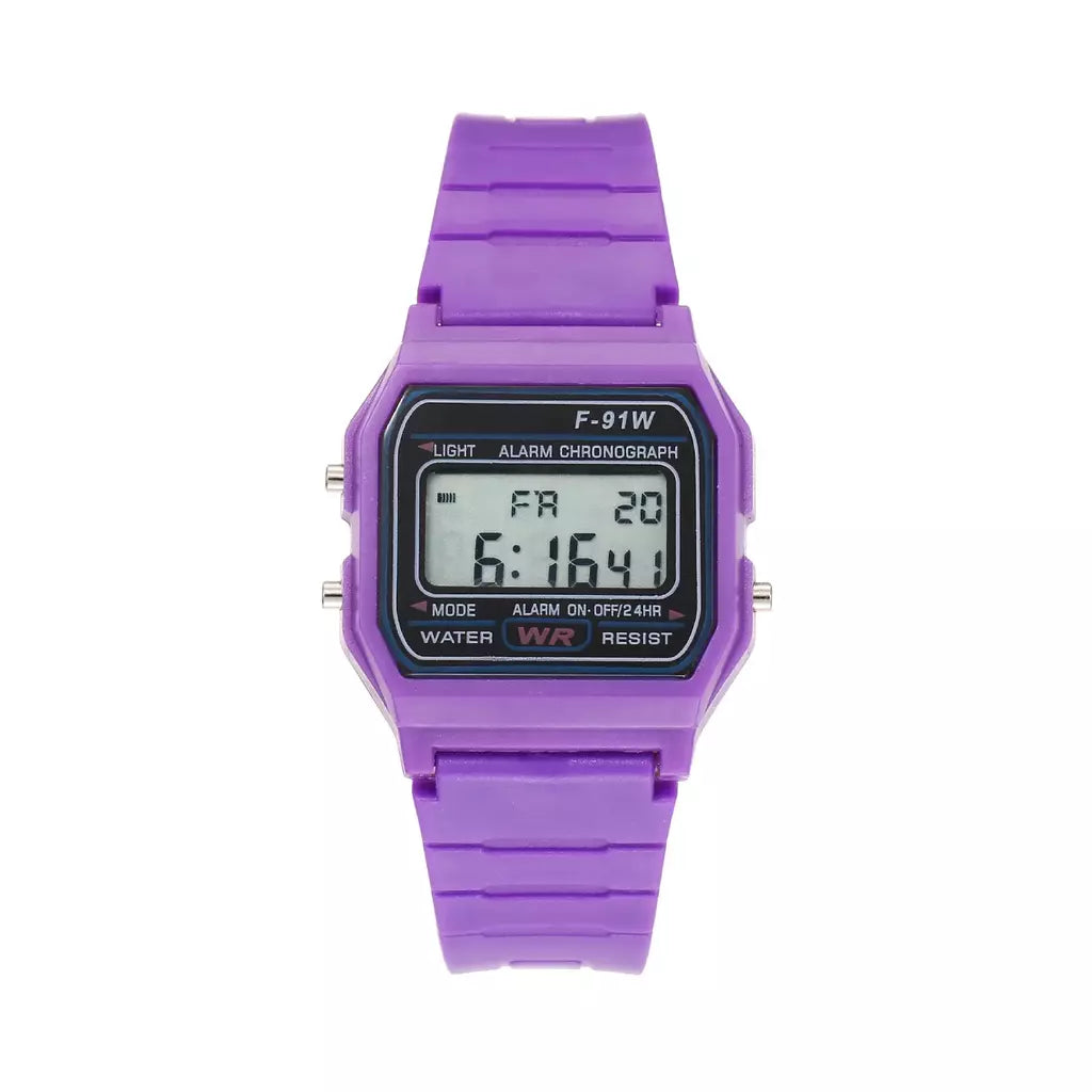Novo esportes multifuncional crianças relógio feminino pulseira de borracha estilo F-91W relógio digital com alarme led backlight presente do estudante