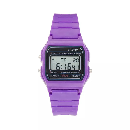 Novo esportes multifuncional crianças relógio feminino pulseira de borracha estilo F-91W relógio digital com alarme led backlight presente do estudante