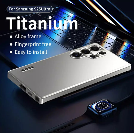 Moldura de alumínio com fecho magnético, capa traseira de plástico de metal para samsung galaxy s25 ultra s24 ultra s23 s22 s21, capa forte à prova de queda
