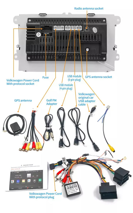 2din rádio do carro android para volkswagen golf 5 6 polo passat b6 b7 cc skoda jetta universal multimídia carplay wifi navegação gps