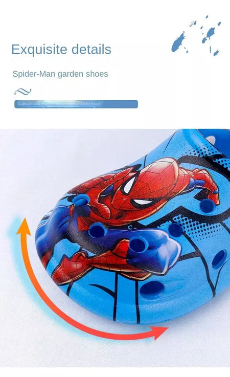 Disney chinelos infantis verão meninos spiderman chinelo antiderrapante buraco crianças sapatos de praia fundo macio criança casa chinelo