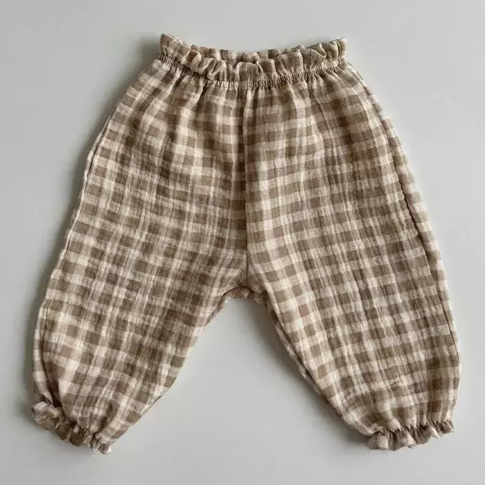 Calças de bebê de algodão orgânico recém-nascidos outono primavera verão inverno bonito impressão macia musselina roupas calças pantalons capris