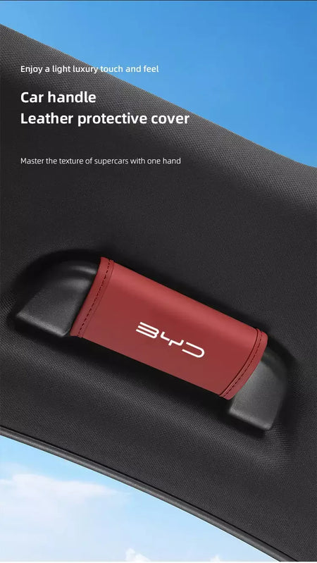 2 pçs carro anti deslizamento puxar luva interior do carro alça de couro protetor capa para byd tang s7 g3 m6 f3 atto 3 e6 qing yuan canção f3r