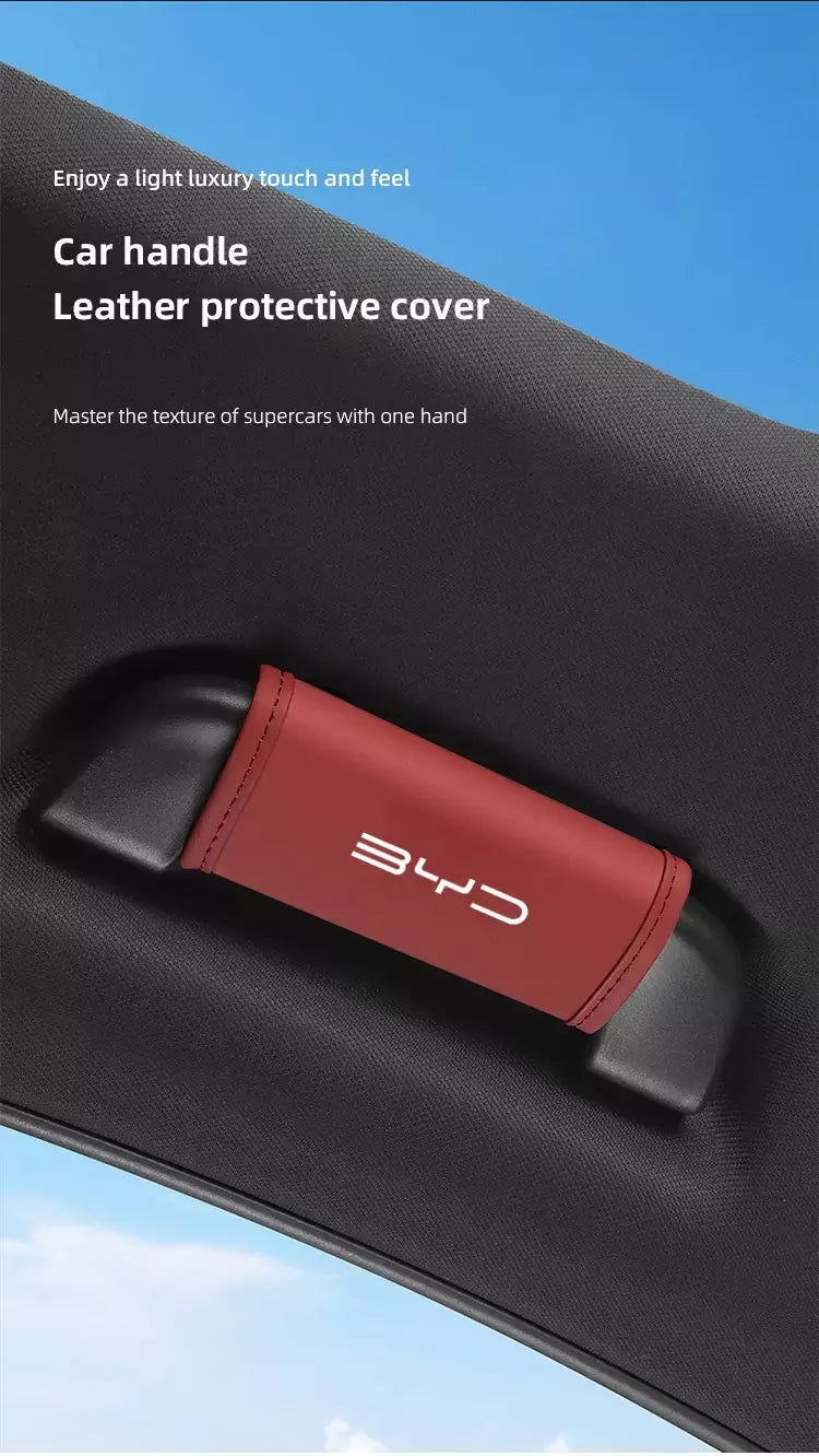2 pçs carro anti deslizamento puxar luva interior do carro alça de couro protetor capa para byd tang s7 g3 m6 f3 atto 3 e6 qing yuan canção f3r