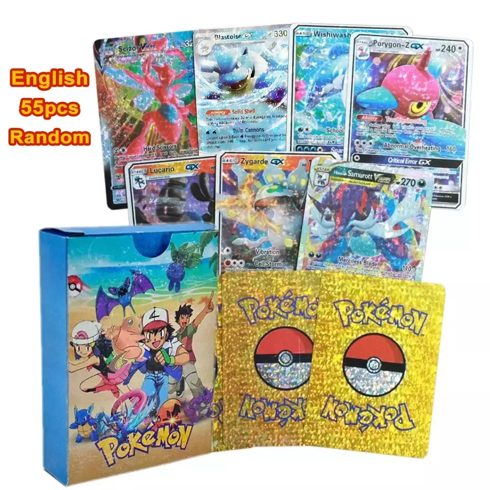 Novo 27-110 pçs cartas pokemon cartões francês inglês espanhol alemão folha de ouro silve cartões charizard vmax gx jogo coleção cartão