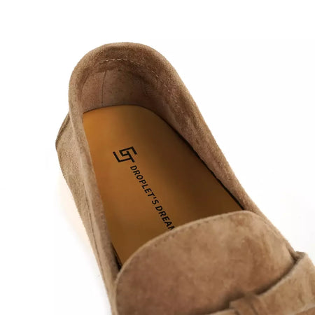 Sapatos de mula de camurça antiderrapante para mulheres, sapatos para dirigir, pingente de metal, marca de luxo, moda casual confortável, Le Fu