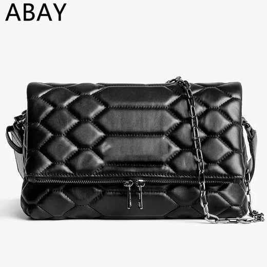 Decoração Metal Chain Strap PU Envelope Handbag para Mulheres, Designer de Luxo Crossbody Bags, Couro 2 Cadeia, Senhoras