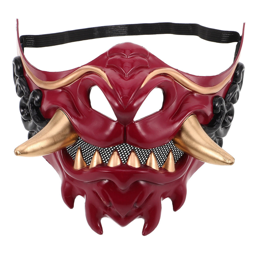 1pc japonês samurai máscara para homens máscara do diabo halloween carnaval festa traje adereços plástico demônio máscara festa de halloween vestir-se