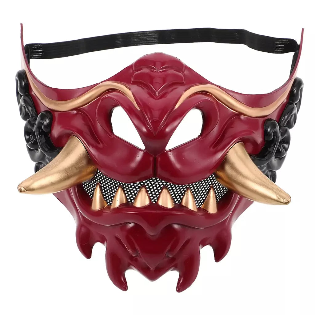 1pc japonês samurai máscara para homens máscara do diabo halloween carnaval festa traje adereços plástico demônio máscara festa de halloween vestir-se