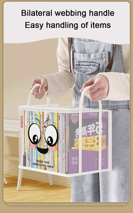 Caixa de livro dobrável estudante dormitório sala de aula livro organizador transparente à prova dwaterproof água casa livro organização caixa armazenamento bolsa