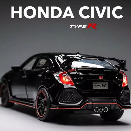 1:32 honda civic tipo-r liga carro esportivo diecast modelo de metal carro ornamentos de controle central modelo de carro em miniatura crianças brinquedos presente