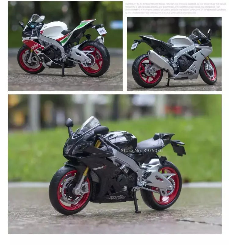 1:12 apulia rsv4 suzuki gsx liga modelo de carro da motocicleta brinquedos diecast roda dianteira direção suspensão da roda traseira presentes das crianças