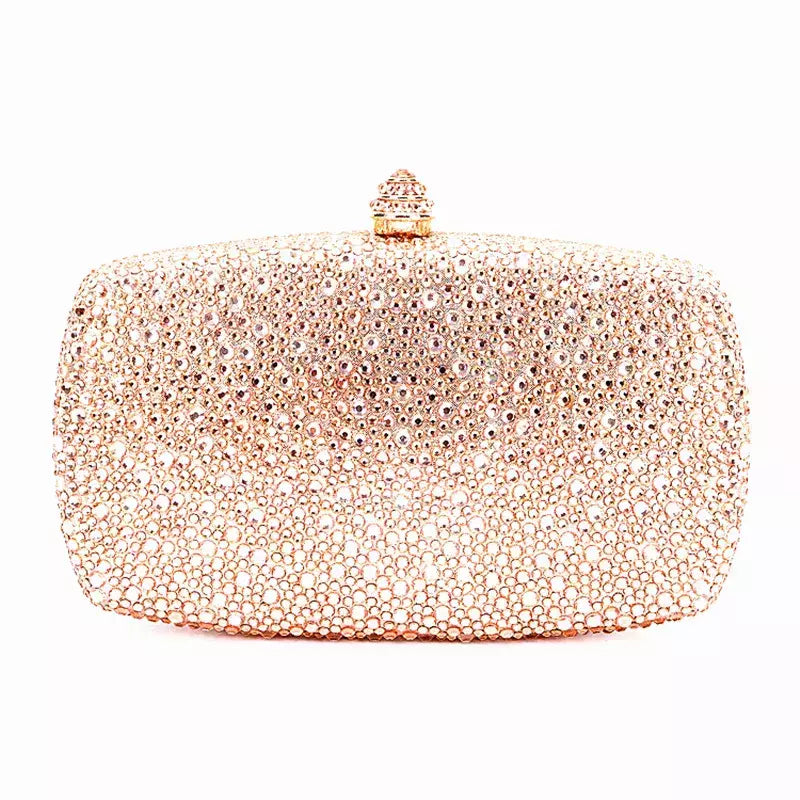 Bolsa noite strass para mulheres, bolsas de casamento, corrente de cristal, ouro, prata, pedras da noite, marrom, verde, pedras azuis
