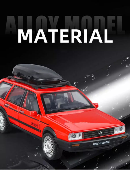 1:32 volkswagenwerk santana wagon liga de metal diecast modelo carro som & luz puxar para trás simulação clássica coleção hobby presente