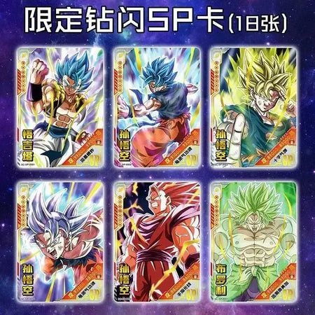 Cartão de edição comemorativa de Dragon Ball esconde ouro preto SSP anime genuíno em torno de cartão de brinquedo do Rei Macaco cartão de coleção de anime