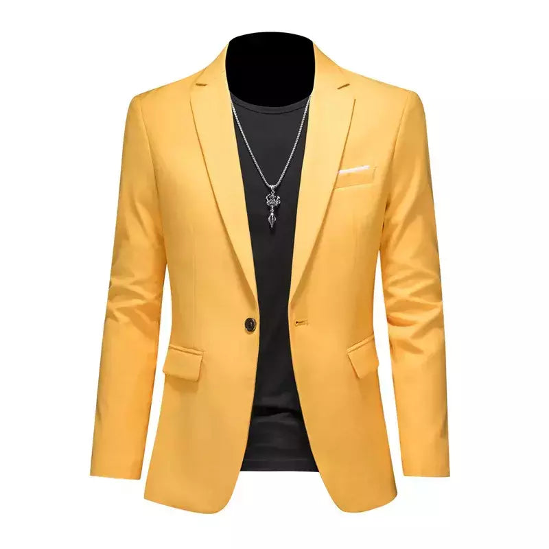 Blazer Casual de Negócios Masculino, Jaqueta Monocromática, Casacos Oversize, Smoking Masculino, Roupas de Marca, Roupas de Trabalho, Plus Size M-6XL