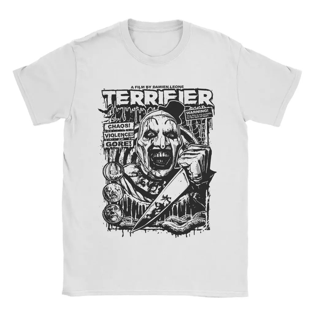 2025 engraçado terrível palhaço filme de terror camiseta para homens crewneck puro verão t camisas manga curta camiseta plus size roupas