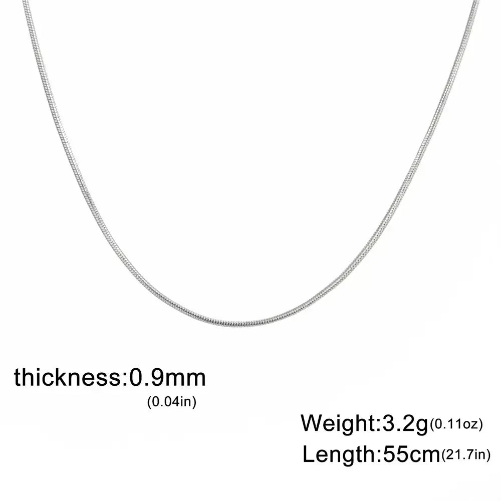 My Shape Rodada Cobra Cadeia Colar para Mulheres Homens Aço Inoxidável Link Cadeia 0.9mm 1.2mm 2mm Cadeia Gargantilha Moda Jóias Presentes