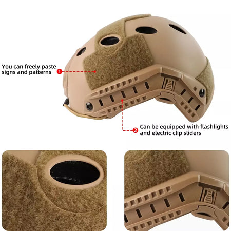 BOOIU-Capacetes táticos Airsoft Fast MH PJ, estilo simples, versão rápida, equipamento de proteção para esportes ao ar livre, jogos de paintball