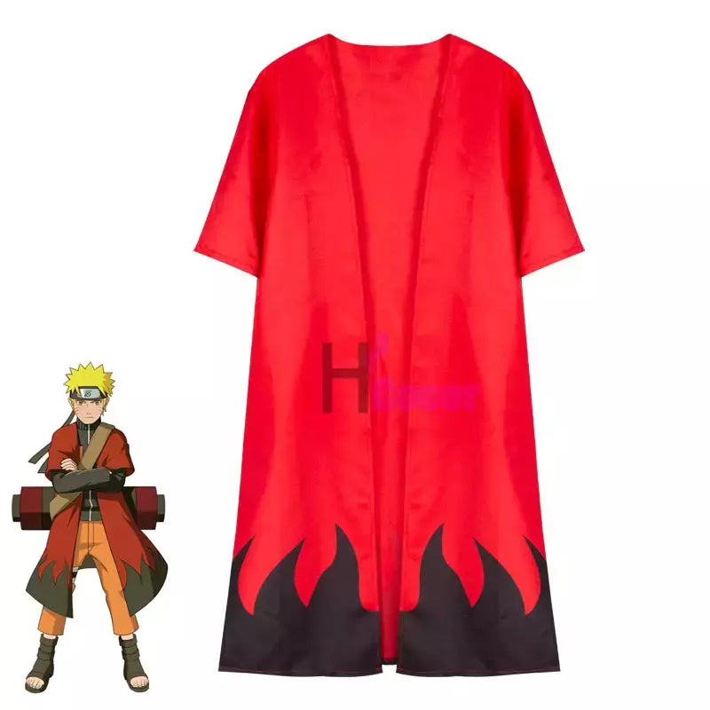 Anime uzumaki cosplay traje ninja adulto versão capa calças superiores saco de perna unisex jaqueta manto dia das bruxas natal presente de ano novo