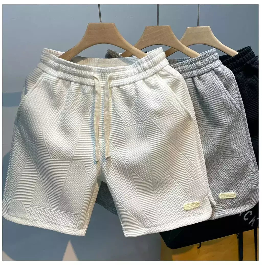 Shorts de verão folgados masculinos, casacos casuais, calças de praia grandes, remendo, novo estilo, moda