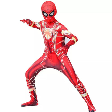Crianças super-herói bodysuit milhas cosplay peter parker traje dos desenhos animados halloween conjunto com capuz traje de férias macacão com capuz separado