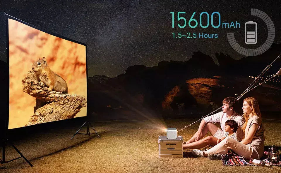 BYINTEK R20 Max Mini Projetor 4K DLP Smart WiFi Android 11.0 LED 1080P Projetores de home theater ao ar livre com bateria de 15600mAh