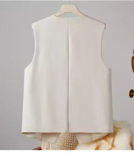 Colete vintage sem mangas feminino, Casacos elegantes, Casacos, Roupa casual, Monocromática, Streetwear, Primavera, Verão, Outono, Vestuário