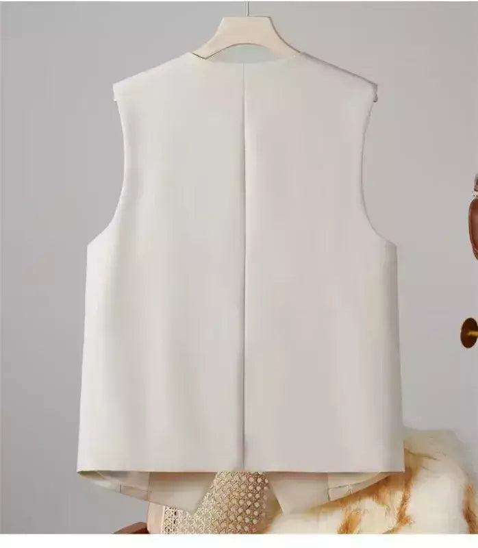 Colete vintage sem mangas feminino, Casacos elegantes, Casacos, Roupa casual, Monocromática, Streetwear, Primavera, Verão, Outono, Vestuário