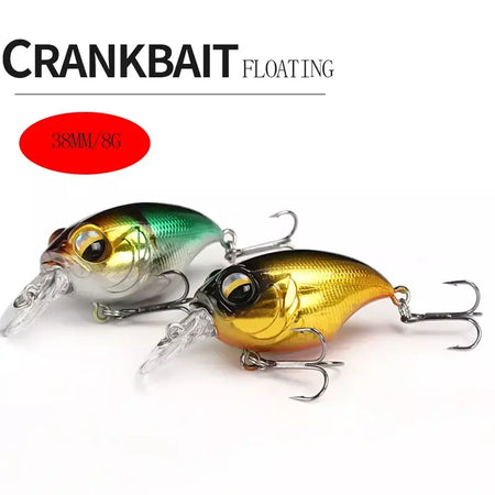38mm 8g topwater mini crankbait isca de pesca flutuante wobbler isca dura artificial para pique walleye baixo plástico swimbait enfrentar