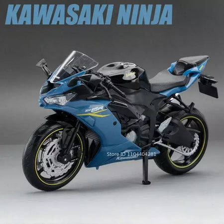 1:12 kawasaki kx450 nijia ZX-6R modelo de motocicleta brinquedo diecast liga carro roda dianteira direção absorção choque decorativo presente do menino