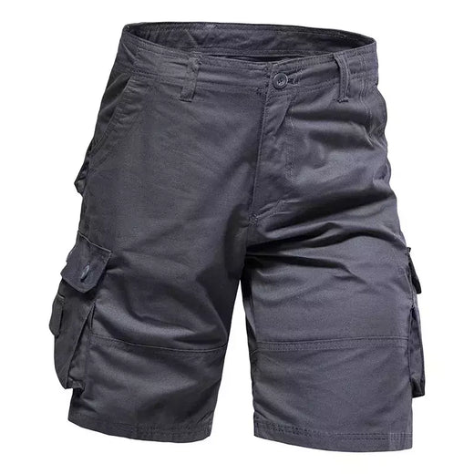 Calções de algodão de bolso múltiplo masculino, macacão de cor sólida de alta qualidade, casual ao ar livre, calças curtas esportivas, novo verão